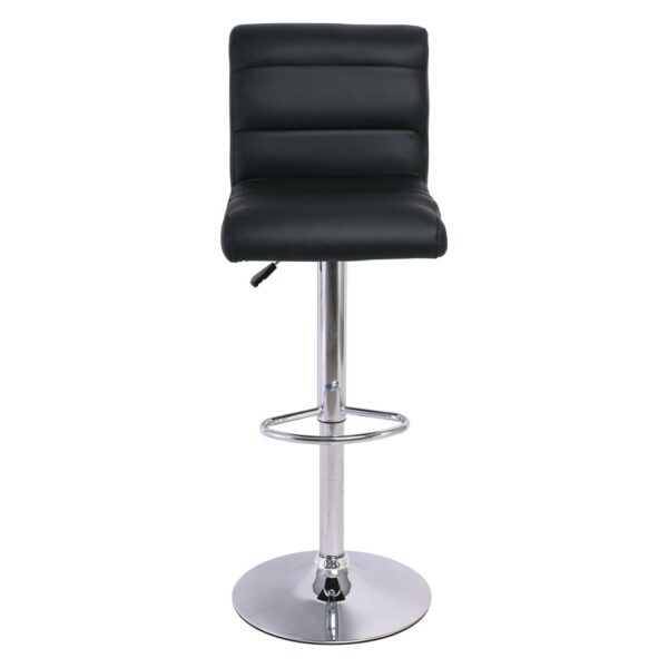 DYLAN Σκαμπό BAR με Πλάτη, Χρώμιο, Pu Μαύρο, Ρυθμιζόμενο Ύψος, Περιστρεφόμενο 40x52x63/97-84/118cm - Image 9