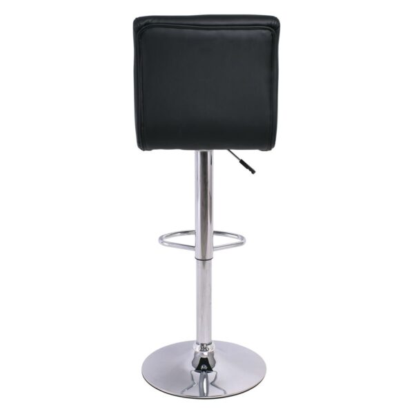 DYLAN Σκαμπό BAR με Πλάτη, Χρώμιο, Pu Μαύρο, Ρυθμιζόμενο Ύψος, Περιστρεφόμενο 40x52x63/97-84/118cm - Image 11