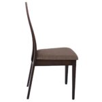 SAMBER Καρέκλα, Οξιά Καρυδί Burn Beech, Ύφασμα Καφέ 50x57x101cm - Image 9