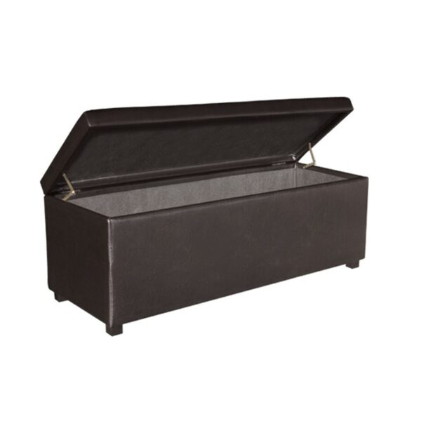 DENISE Σκαμπό Αποθηκευτικό - Ταμπουρέ, PU Σκούρο Καφέ 113x43x45cm - Image 6