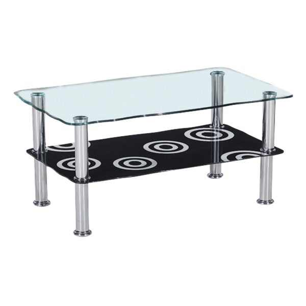 DANIEL DECO Τραπεζάκι Σαλονιού Καθιστικού, Inox - Γυαλί 8/5mm 75x45x41cm - Image 4