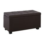 DENISE Σκαμπο με Αποθηκευτικό Χώρο - Ταμπουρέ, PU Σκούρο Καφέ 88x43x45cm - Image 7