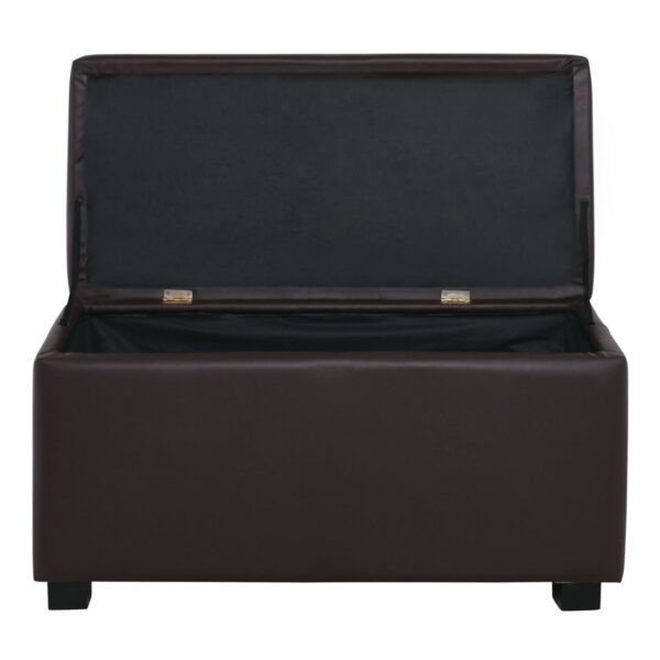 DENISE Σκαμπο με Αποθηκευτικό Χώρο - Ταμπουρέ, PU Σκούρο Καφέ 88x43x45cm - Image 10