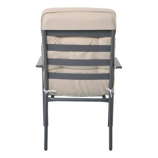 ASTOR Πολυθρόνα Κήπου - Βεράντας, Μέταλλο Βαφή Ανθρακί, Μαξιλάρι Μπεζ 60x77x104cm - Image 10