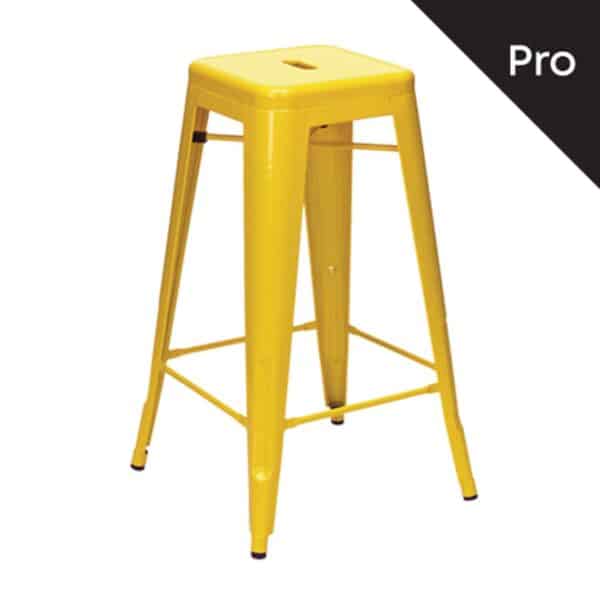 RELIX Σκαμπό Bar-Pro, Στοιβαζόμενο, Μέταλλο Βαφή Κίτρινο 43x43 H.76cm - Image 5