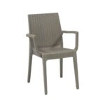 DAFNE Πολυθρόνα Τραπεζαρίας Κήπου Στοιβαζόμενη, PP Rattan Look UV Protection, Tortora 54x55x85cm - Image 6