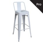 RELIX Σκαμπό Bar-Pro με Πλάτη, Μέταλλο Βαφή  Άσπρο 43x43x76/100cm - Image 5
