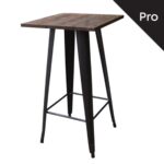 RELIX Wood Τραπέζι Bar-Pro, Μέταλλο Βαφή Antique Black, Απόχρωση Ξύλου Dark Oak 60x60x102cm - Image 4