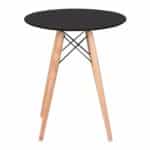 ART Wood Τραπέζι, Πόδια Οξιά Φυσικό, Επιφάνεια MDF Μαύρο Φ60cm H.70cm - Image 5