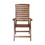 GARDEN Πολυθρόνα Βεράντας - Κήπου, Ξύλο Ακακία, Ψηλή Πλάτη 5 Θέσεων, Πτυσσόμενη, Καρυδί 58x70x110cm - Image 10