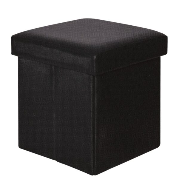 ORION Σκαμπό Αποθηκευτικό - Βοηθητικό, PU Μαύρο 38x38x38cm - Image 4