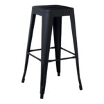 RELIX Σκαμπό Bar Στοιβαζόμενο, Μέταλλο Βαφή Μαύρο Extra Matte 42x42 H.76cm - Image 5