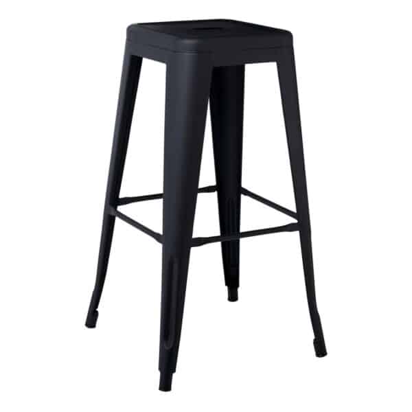RELIX Σκαμπό Bar Στοιβαζόμενο, Μέταλλο Βαφή Μαύρο Extra Matte 42x42 H.76cm - Image 5