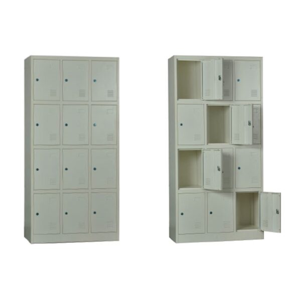 LOCKER 12 Θέσεων Μέταλλο Βαφή  Άσπρο 90x40x185cm - Image 4