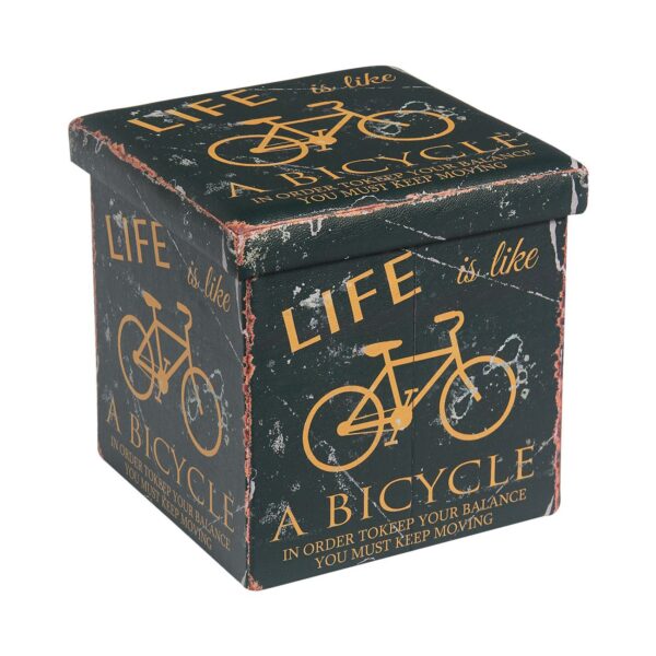 ORION Σκαμπό Αποθηκευτικό - Βοηθητικό, PU Deco Bike 38x38x38cm - Image 4