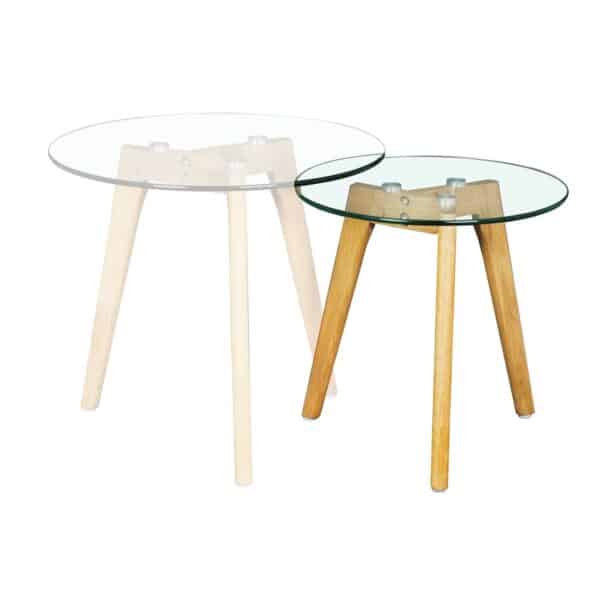 TARGET Τραπεζάκι Βοηθητικό Ξύλο - Γυαλί 8mm Φ 40cm H.41cm - Image 5