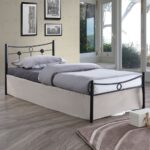DUGAN Κρεβάτι Μονό, για Στρώμα 90x200cm, Μέταλλο Βαφή Μαύρο 96x205x83cm - Image 4