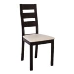 MILLER Καρέκλα Οξιά Σκούρο Καρυδί, PVC Εκρού 45x52x97cm - Image 7