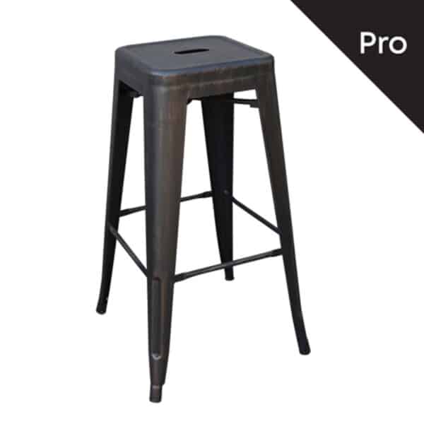 RELIX Σκαμπό Bar-Pro H.67cm, Στοιβαζόμενο, Μέταλλο Βαφή Antique Black 43x43 H.67cm - Image 5