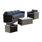 ARIZONA Set Σαλόνι Κήπου ALU: 4Θέσιος +2 Πολυθρόνες +Τραπέζι Wicker Grey Brown- Μαξ.Ανθρακί Τραπεζάκι+Καναπ.4θέσ+2 Πολυθ - Image 4