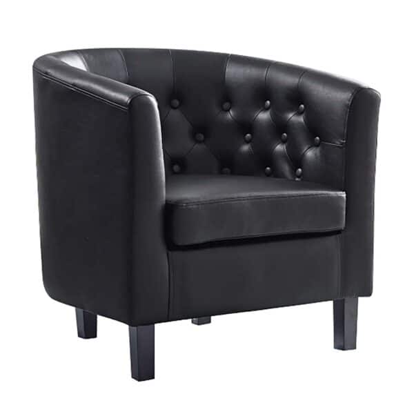 BOGA Button Πολυθρόνα Σαλονιού Καθιστικού, Pvc Μαύρο 76x69x75cm - Image 6