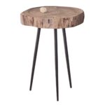 PATEL Τραπεζάκι Σαλονιού Καθιστικού, Μέταλλο Βαφή Μαύρο, Ξύλο Ακακία Φυσικό +/-35x39x54cm - Image 5