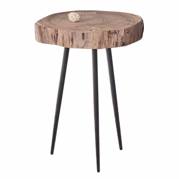 PATEL Τραπεζάκι Σαλονιού Καθιστικού, Μέταλλο Βαφή Μαύρο, Ξύλο Ακακία Φυσικό +/-35x39x54cm - Image 5