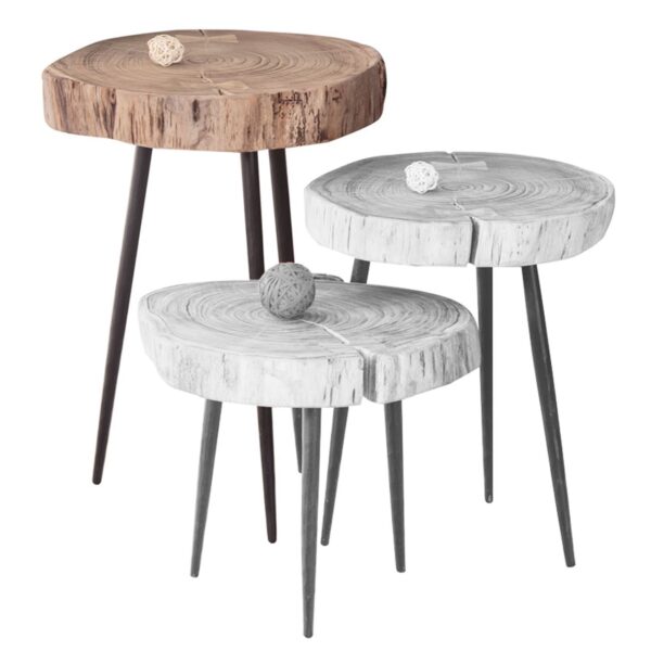 PATEL Τραπεζάκι Σαλονιού Καθιστικού, Μέταλλο Βαφή Μαύρο, Ξύλο Ακακία Φυσικό +/-35x39x54cm - Image 6