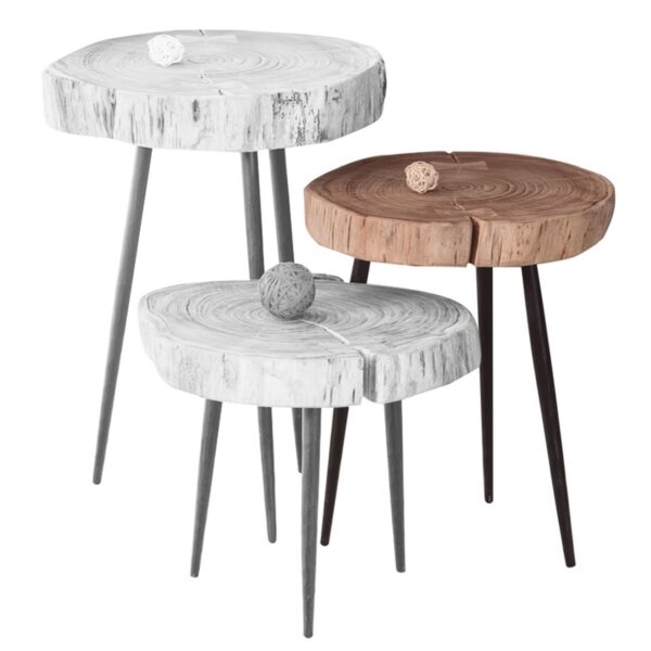 PATEL Τραπεζάκι Σαλονιού Καθιστικού, Μέταλλο Βαφή Μαύρο, Ξύλο Ακακία Φυσικό +/-34x33x40cm - Image 6