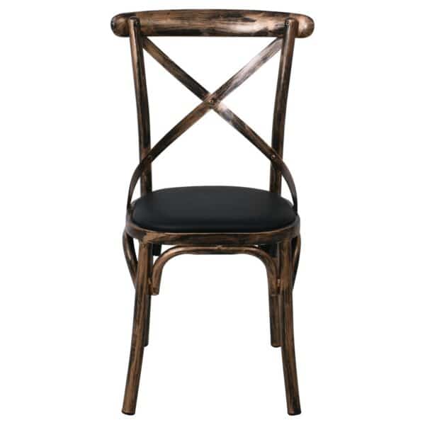 MARLIN Καρέκλα Τραπεζαρίας Μέταλλο Βαφή Black Gold, PU Μαύρο 52x51x86cm - Image 9