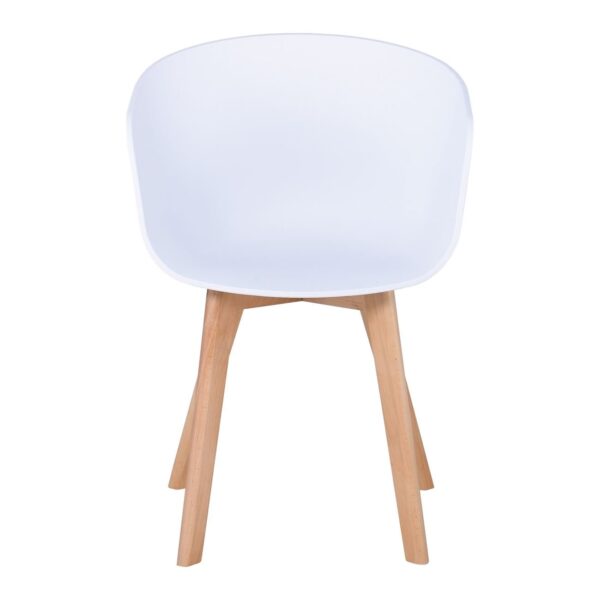 OPTIM Πολυθρόνα Ξύλινο Πόδι Οξιά Φυσικό, PP Άσπρο 54x51x79cm - Image 9