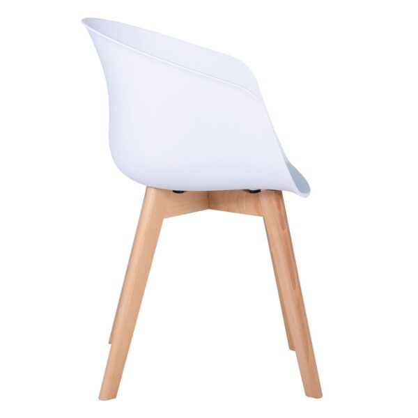 OPTIM Πολυθρόνα Ξύλινο Πόδι Οξιά Φυσικό, PP Άσπρο 54x51x79cm - Image 10