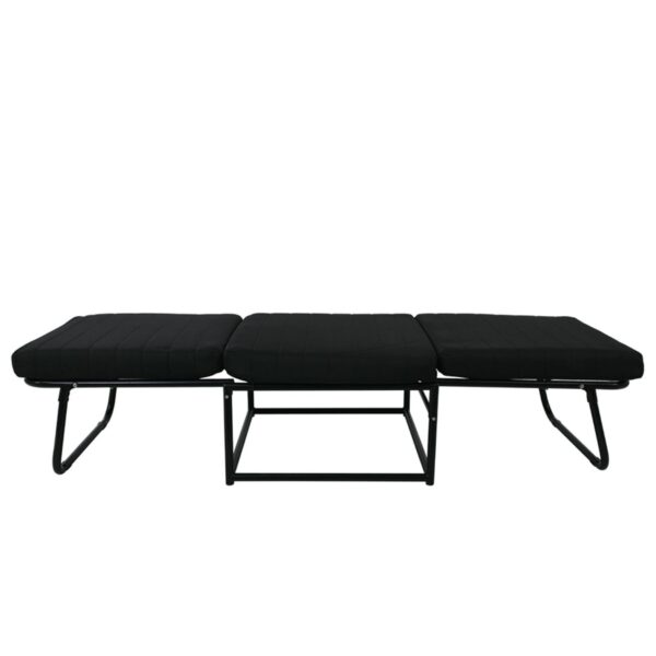 LOGAN Σκαμπό - Κρεβάτι, Σαλονιού - Καθιστικού, Στρώμα 7cm, Ύφασμα Μαύρο 72x65x42cm Bed:72x180x42cm - Image 10
