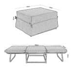 LOGAN Σκαμπό - Κρεβάτι Σαλονιού - Καθιστικού, Στρώμα 7cm, Ύφασμα Εκρού 72x65x42cm Bed:72x180x42cm - Image 10