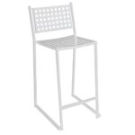CAPRICE Σκαμπό BAR-Pro με Πλάτη Στοιβαζόμενο, Μέταλλο Βαφή Άσπρο 46x53x74/102cm - Image 5