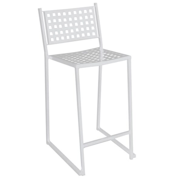 CAPRICE Σκαμπό BAR-Pro με Πλάτη Στοιβαζόμενο, Μέταλλο Βαφή Άσπρο 46x53x74/102cm - Image 5