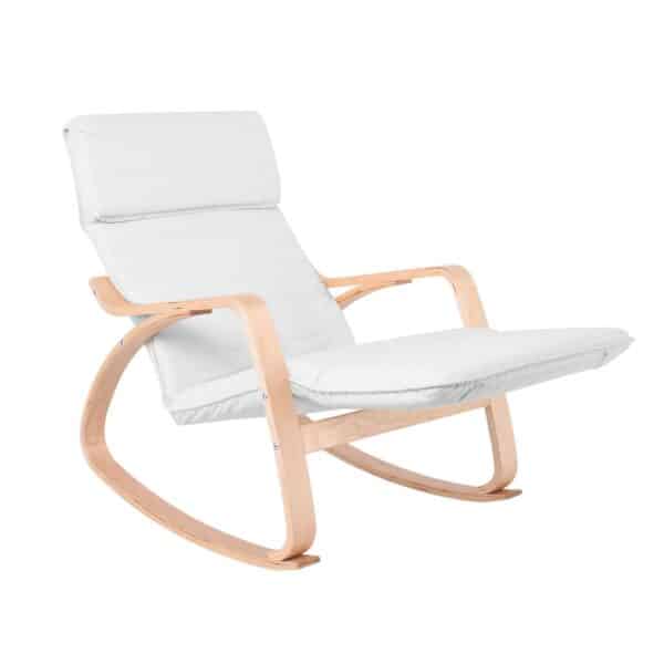 HAMILTON Super Relax Πολυθρόνα Σαλονιού - Καθιστικού, Σημύδα, Ύφασμα Άσπρο 67x105x90cm - Image 7