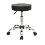 GLORY Σκαμπό, Βάση Χρώμιο, PU Μαύρο, Ρυθμιζόμενο Ύψος, Περιστρεφόμενο, Τροχήλατο Φ35 H.51/67cm - Image 4