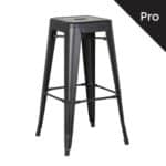 RELIX Σκαμπό Bar-Pro, Στοιβαζόμενο, Μέταλλο Βαφή Μαύρο Matte 43x43 H.76cm - Image 5