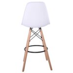 ART Wood Σκαμπό BAR με Πλάτη, Πόδια Οξιά Φυσικό, PP Άσπρο 47x54x71/109cm - Image 10