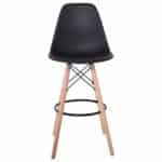 ART Wood Σκαμπό BAR με Πλάτη, Πόδια Οξιά Φυσικό, PP Μαύρο 47x54x71/109cm - Image 11