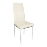JETTA Καρέκλα Τραπεζαρίας Κουζίνας, Μέταλλο Χρώμιο, Pvc Εκρού 40x50x95cm - Image 8
