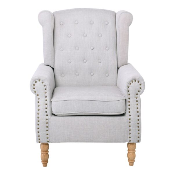 ROSY Πολυθρόνα - Μπερζέρα Φυσικό, Ύφασμα Εκρού 76x80x103cm - Image 11