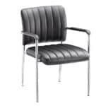 DENIM Πολυθρόνα Γραφείου Επισκέπτη Χρώμιο, Pu Μαύρο 57x60x83cm - Image 6