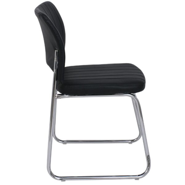 VENUS Καρέκλα Γραφείου Επισκέπτη, Στοιβαζόμενη Μέταλλο Χρώμιο, Pu Μαύρο 52x52x83cm - Image 10