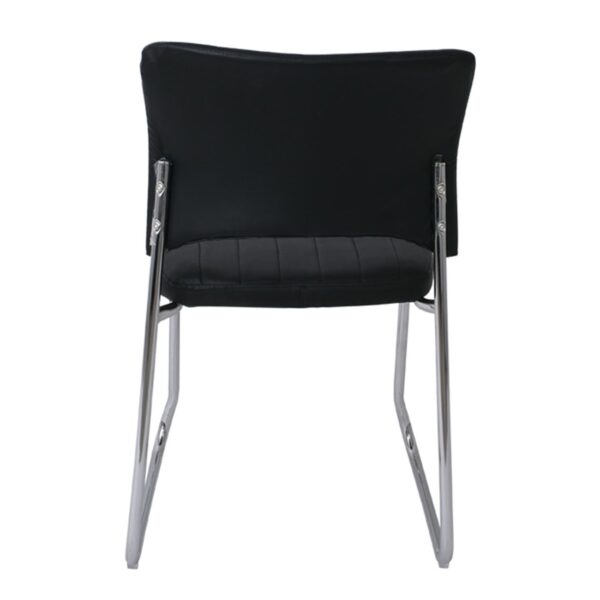 VENUS Καρέκλα Γραφείου Επισκέπτη, Στοιβαζόμενη Μέταλλο Χρώμιο, Pu Μαύρο 52x52x83cm - Image 11