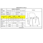 VENUS Καρέκλα Γραφείου Επισκέπτη, Στοιβαζόμενη Μέταλλο Χρώμιο, Pu Μαύρο 52x52x83cm - Image 12