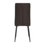 MINA Καρέκλα Τραπεζαρίας Κουζίνας, Μέταλλο Βαφή Μαύρο, Ύφασμα Σκούρο Καφέ 43x56x97cm - Image 11