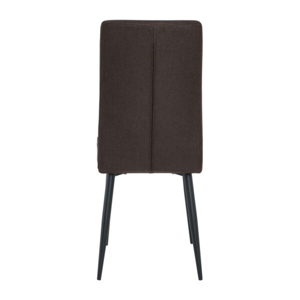 MINA Καρέκλα Τραπεζαρίας Κουζίνας, Μέταλλο Βαφή Μαύρο, Ύφασμα Σκούρο Καφέ 43x56x97cm - Image 11