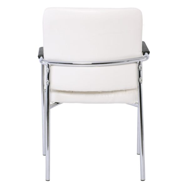 DENIM Πολυθρόνα Γραφείου Επισκέπτη Χρώμιο, Pu Άσπρο 57x60x83cm - Image 10